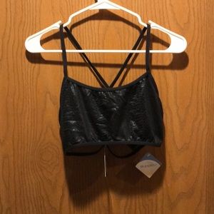 Black snake pants/shorts and bra top